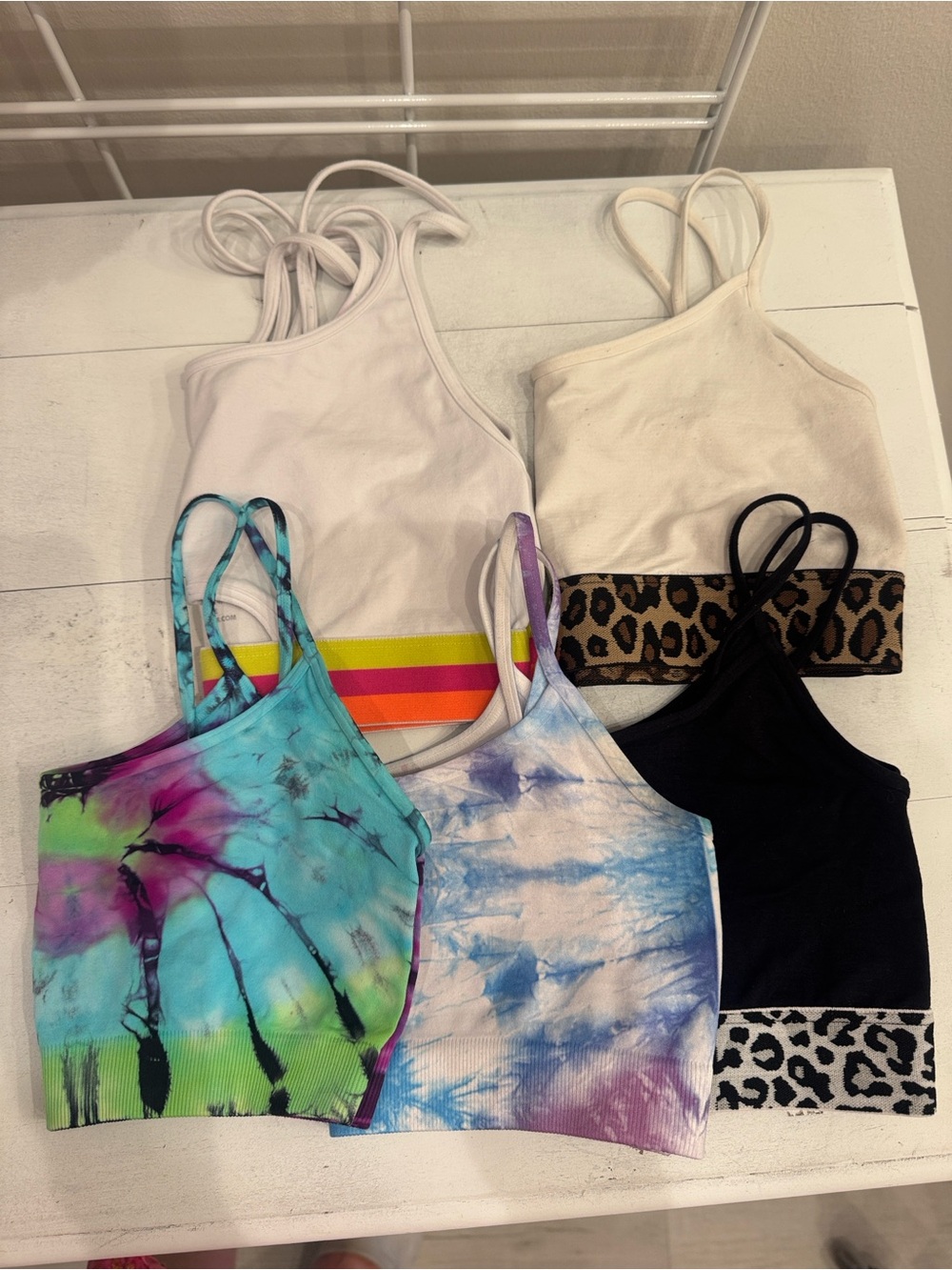 Malibu Sugar Tween Sports Bralettes, one size fits most 7-24, bundle of 5